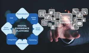 Unified digital experience infographic with website